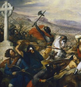 Carlo Martello nella battaglia di Poitiers, dipinto da Charles de Steuben nella prima metà del XIX secolo